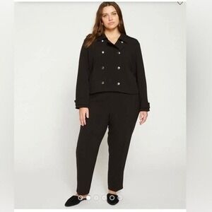 Universal‎ Standard Jacket Nadia Crepe Jersey Military Women's Size Small Black